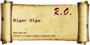 Riger Olga névjegykártya
