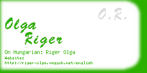 olga riger business card